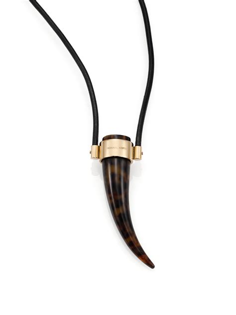 michael kors leather tortoise horn necklace|Best Deals for Michael Kors Tortoise Necklace .